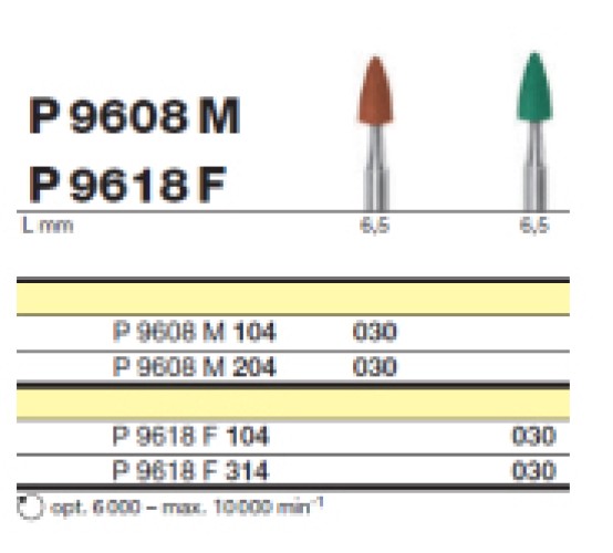 Полировочный бор по металлу 2-я ступень D+Z  / P 9618 F 104.030